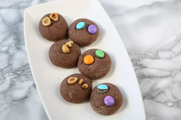 Galletas Con Chispas Chocolate Negro — Foto de Stock