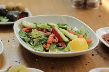 Geleneksel Türk ve Yunan yemek meze masası