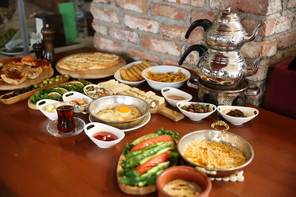 Traditional Turkish Greek Dinner Meze Table — Stock Photo, Image