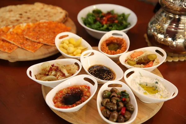 Traditional Turkish Greek Dinner Meze Table — Stock Photo, Image