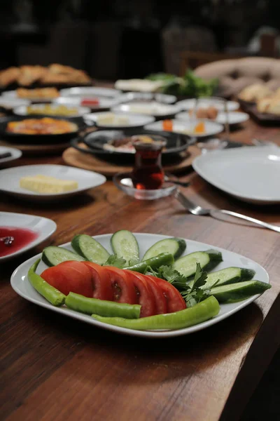 Reichhaltiges Und Köstliches Türkisches Frühstück — Stockfoto