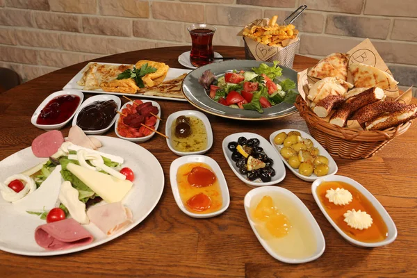 Rich Delicious Turkish Breakfast — Stock Photo, Image