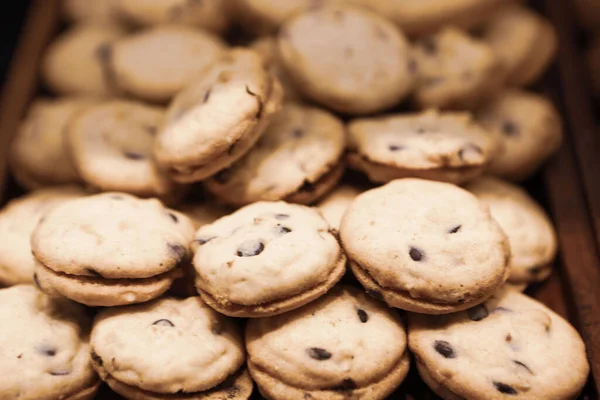 Gruppe Von Verschiedenen Cookies Schokochips Haferflocken Rosinen Weiße Schokolade — Stockfoto