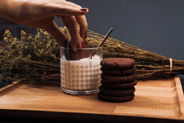 Cookie Dengan Chip Coklat Gelap — Stok Foto