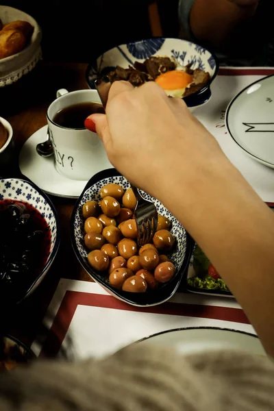 Reichhaltiges Und Köstliches Türkisches Frühstück — Stockfoto