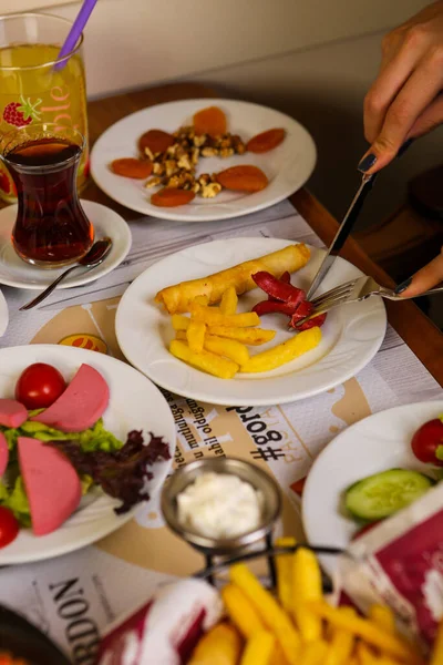 Zengin Leziz Türk Kahvaltı — Stok fotoğraf