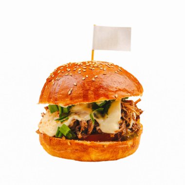 Taze sebzeli ev yapımı hamburger.