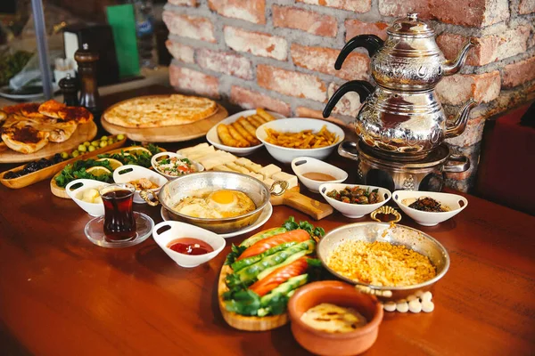 Traditional Turkish Greek Dinner Meze Table — Stock Photo, Image