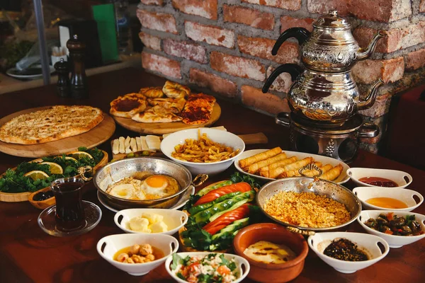 Traditional Turkish Greek Dinner Meze Table — Stock Photo, Image