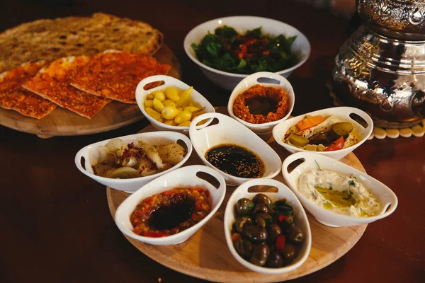 Meja Makan Malam Tradisional Turki Dan Yunani — Stok Foto