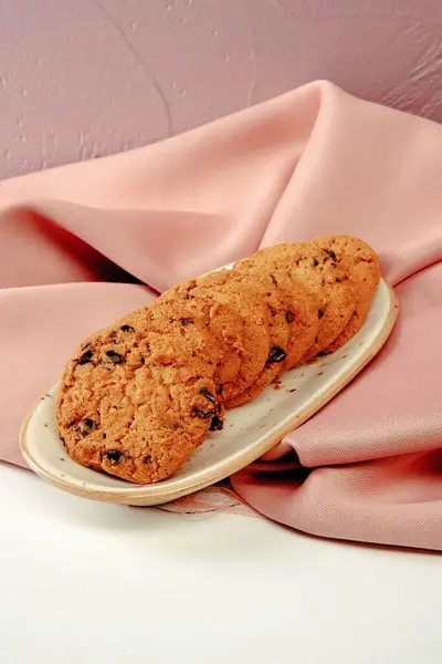 Galletas Con Chispas Chocolate Negro —  Fotos de Stock