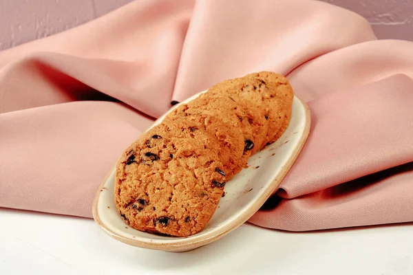 Galletas Con Chispas Chocolate Negro —  Fotos de Stock