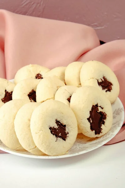 Galletas Con Chispas Chocolate Negro — Foto de Stock