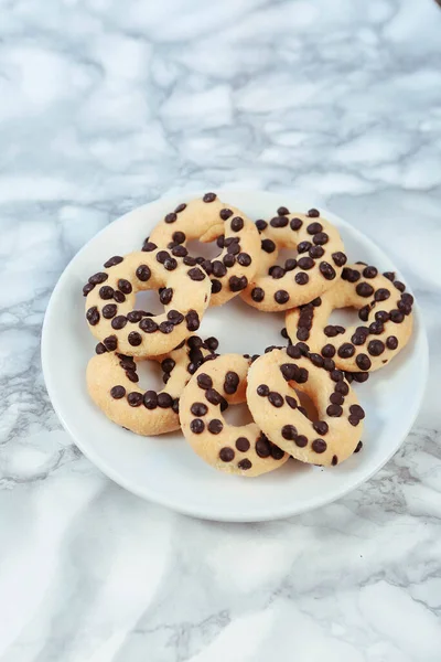 Cookie Dengan Chip Coklat Gelap — Stok Foto