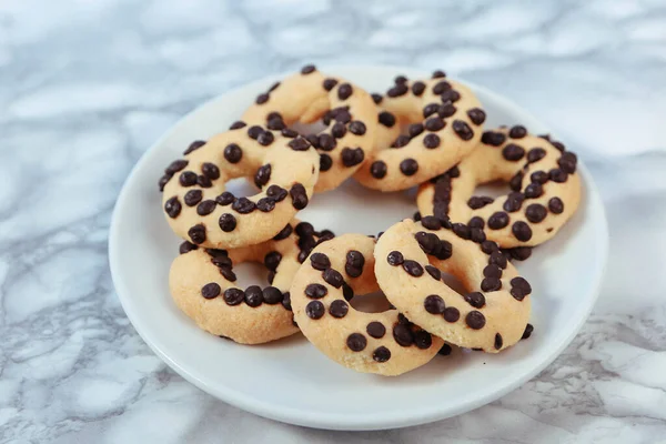 Cookies Med Mørke Chokolade Chips - Stock-foto