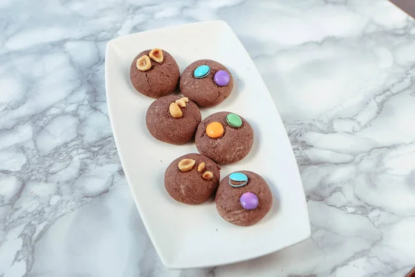 Galletas Con Chispas Chocolate Negro — Foto de Stock