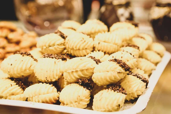 Grupp Diverse Kakor Chokladchips Havregryn Russin Vit Choklad — Stockfoto