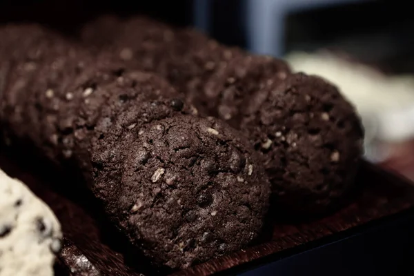 Gruppe Von Verschiedenen Cookies Schokochips Haferflocken Rosinen Weiße Schokolade — Stockfoto