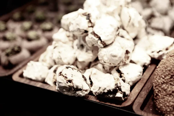 Bir grup çeşit kurabiye. Çikolata parçacıklı, yulaflı, kuru üzümlü, beyaz çikolatalı.