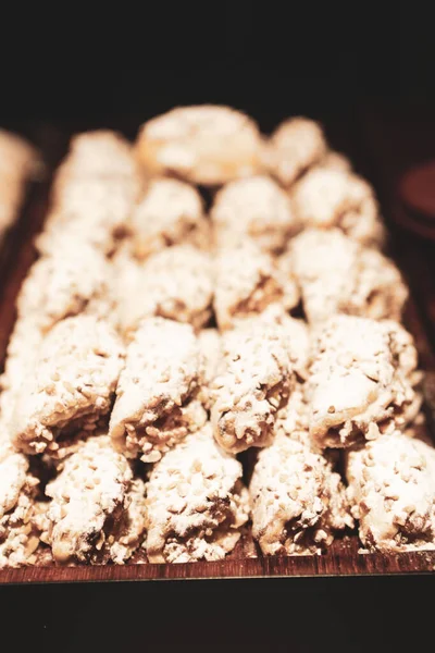 Groep Van Diverse Koekjes Chocolade Havermout Rozijnen Witte Chocolade — Stockfoto