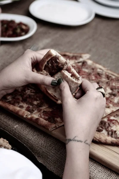 Plato Tradicional Turco Horno Pide Pizza Pide Turca Aperitivos Del — Foto de Stock