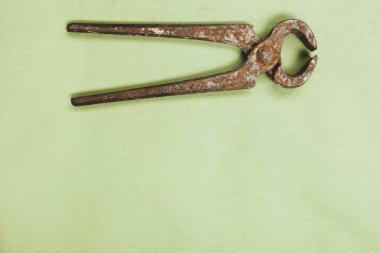 Bir çift paslı meme ucu.