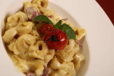 Lezzetli soslu lezzetli klasik İtalyan makarnası..