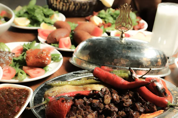 Kebab Ramadan Tradisional Turki Dan Arab — Stok Foto