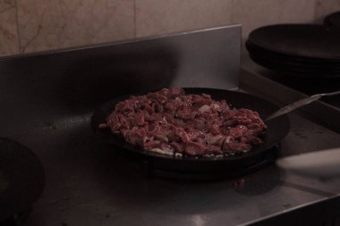 Meat Saute Turkish Et sote with Hair Pie Meat - Sac Tava - Sac Kavurma