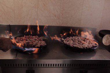 Meat Saute Turkish Et sote with Hair Pie Meat - Sac Tava - Sac Kavurma