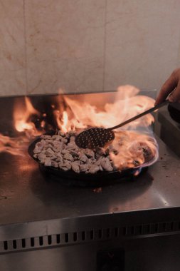 Meat Saute Turkish Et sote with Hair Pie Meat - Sac Tava - Sac Kavurma