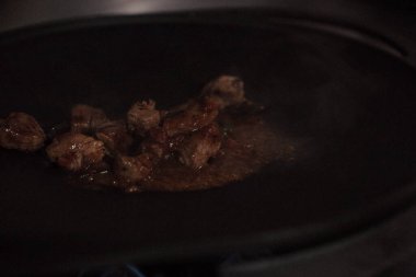 Meat Saute Turkish Et sote with Hair Pie Meat - Sac Tava - Sac Kavurma