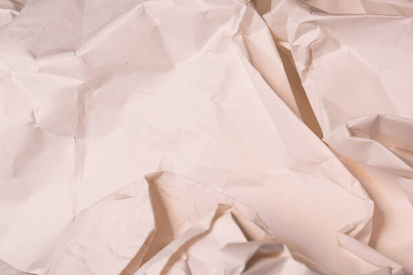 White creased crumpled paper background grunge texture backdrop