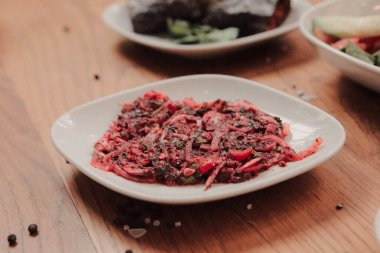 Geleneksel Türk ve Yunan yemek meze masası