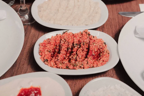 Mesa Meze Jantar Tradicional Turco Grego — Fotografia de Stock