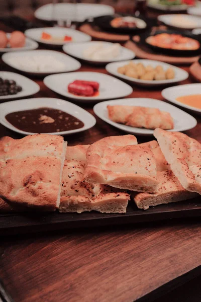 Reichhaltiges Und Köstliches Türkisches Frühstück — Stockfoto