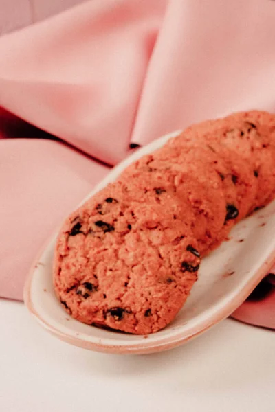 Galletas Con Chispas Chocolate Negro —  Fotos de Stock