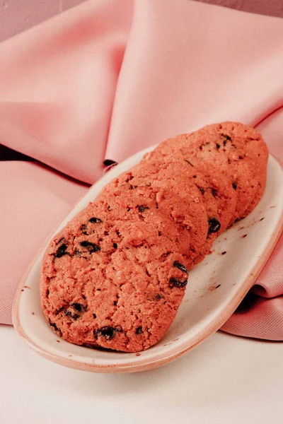 Galletas Con Chispas Chocolate Negro —  Fotos de Stock