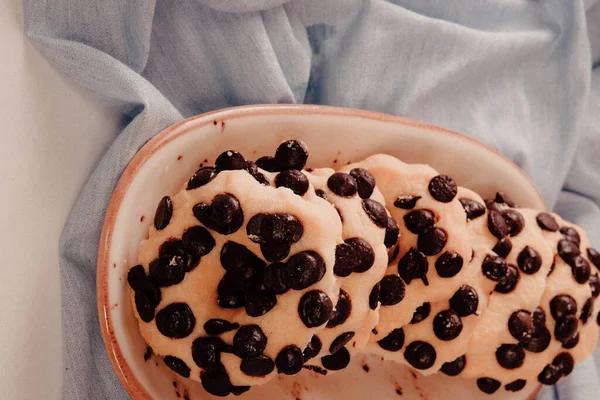 Galletas Con Chispas Chocolate Negro — Foto de Stock