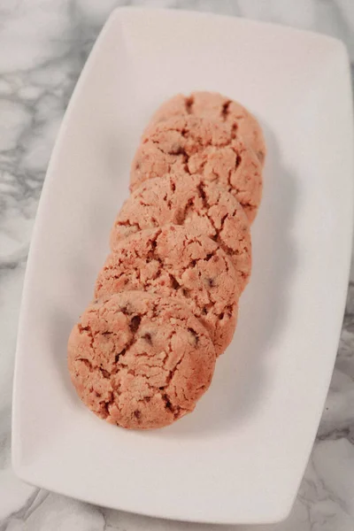 Biscoitos Com Chips Chocolate Escuro — Fotografia de Stock