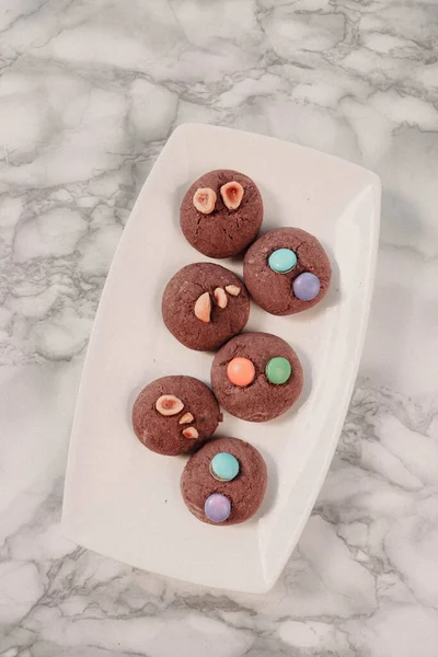 Galletas Con Chispas Chocolate Negro — Foto de Stock