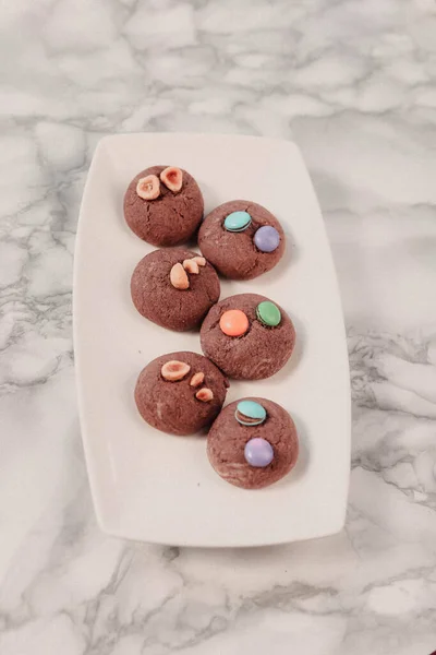 Galletas Con Chispas Chocolate Negro — Foto de Stock