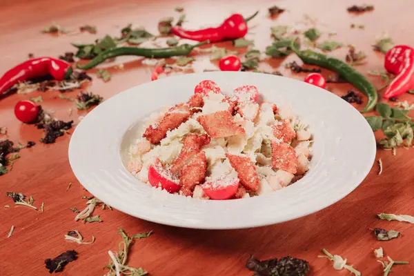 Taze salata tabağı ile karışık yeşillik