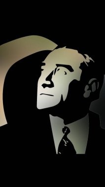 Atatürk 'ün çizimi. Türkiye Cumhuriyeti 'nin ilk cumhurbaşkanı. 