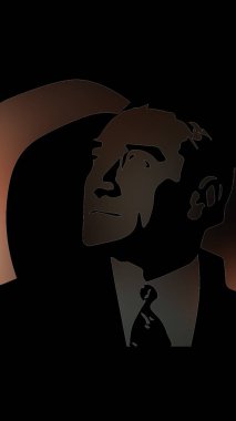 Atatürk 'ün çizimi. Türkiye Cumhuriyeti 'nin ilk cumhurbaşkanı. 