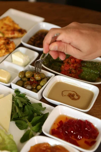 Rich Delicious Turkish Breakfast — Stock Photo, Image