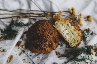 Lezzetli doğal estetik fırınlanmış ekmek