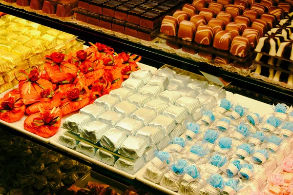Una Gran Cantidad Variedad Pralinés Chocolate —  Fotos de Stock