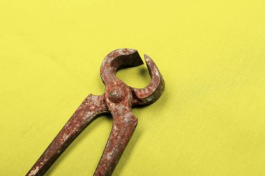 Bir çift paslı meme ucu.