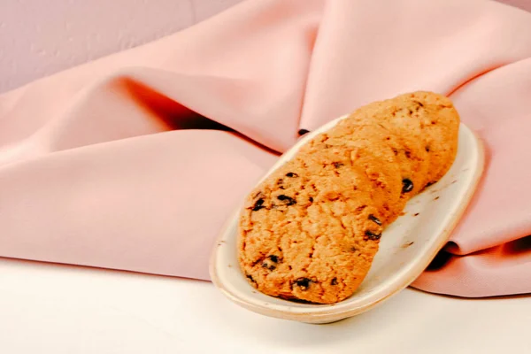 Galletas Con Chispas Chocolate Negro —  Fotos de Stock